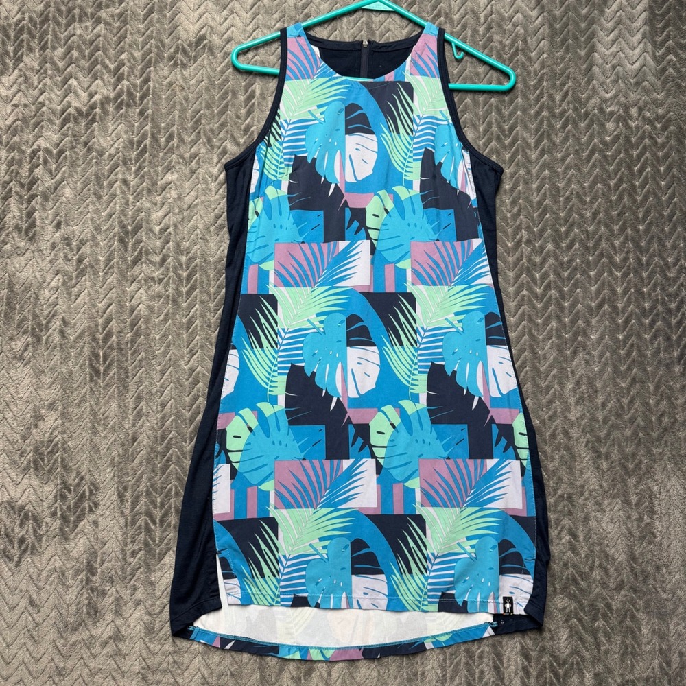 Smartwool Active Dress S Blue Excellent Tropical Palm Merino Wool Blend (2083)